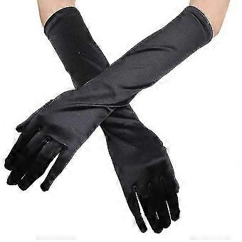 Lange Satijnen Bruids handschoenen Full Finger Women Stretchy Handschoenen Voor Bruiloft Party