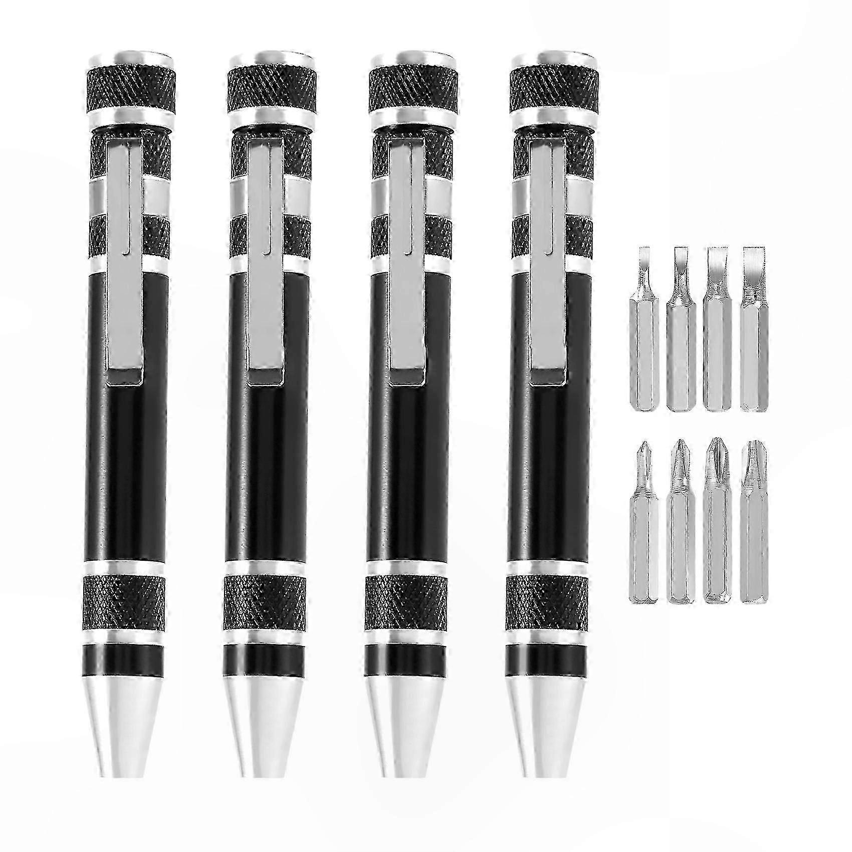Pen Screwdriver, 4-Pack 8-In-1 Magnetic Pocket Multi-Function Screwdrivers