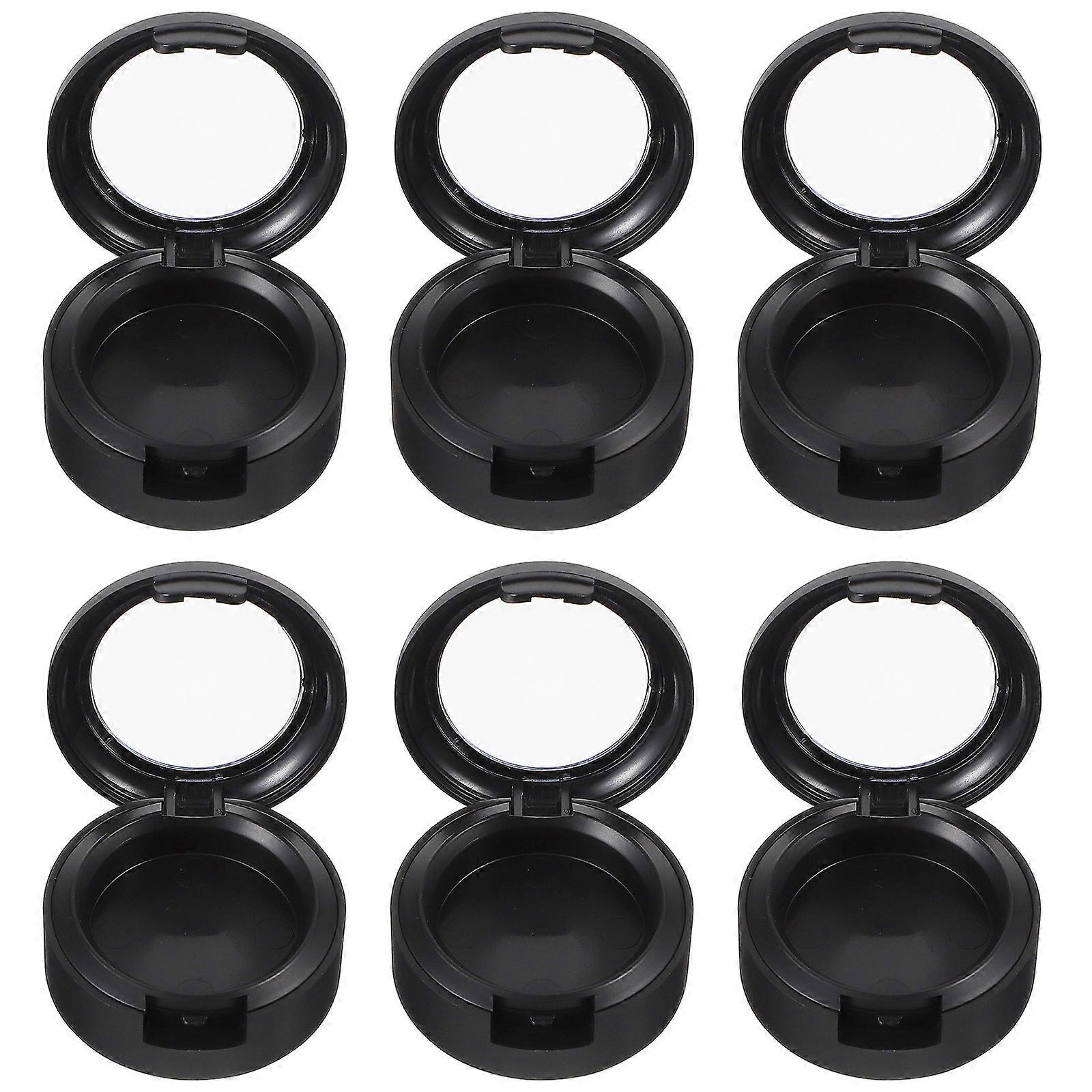 Black Eyeshadow Compact Case for Storage Use 6Pcs Empty Makeup Box