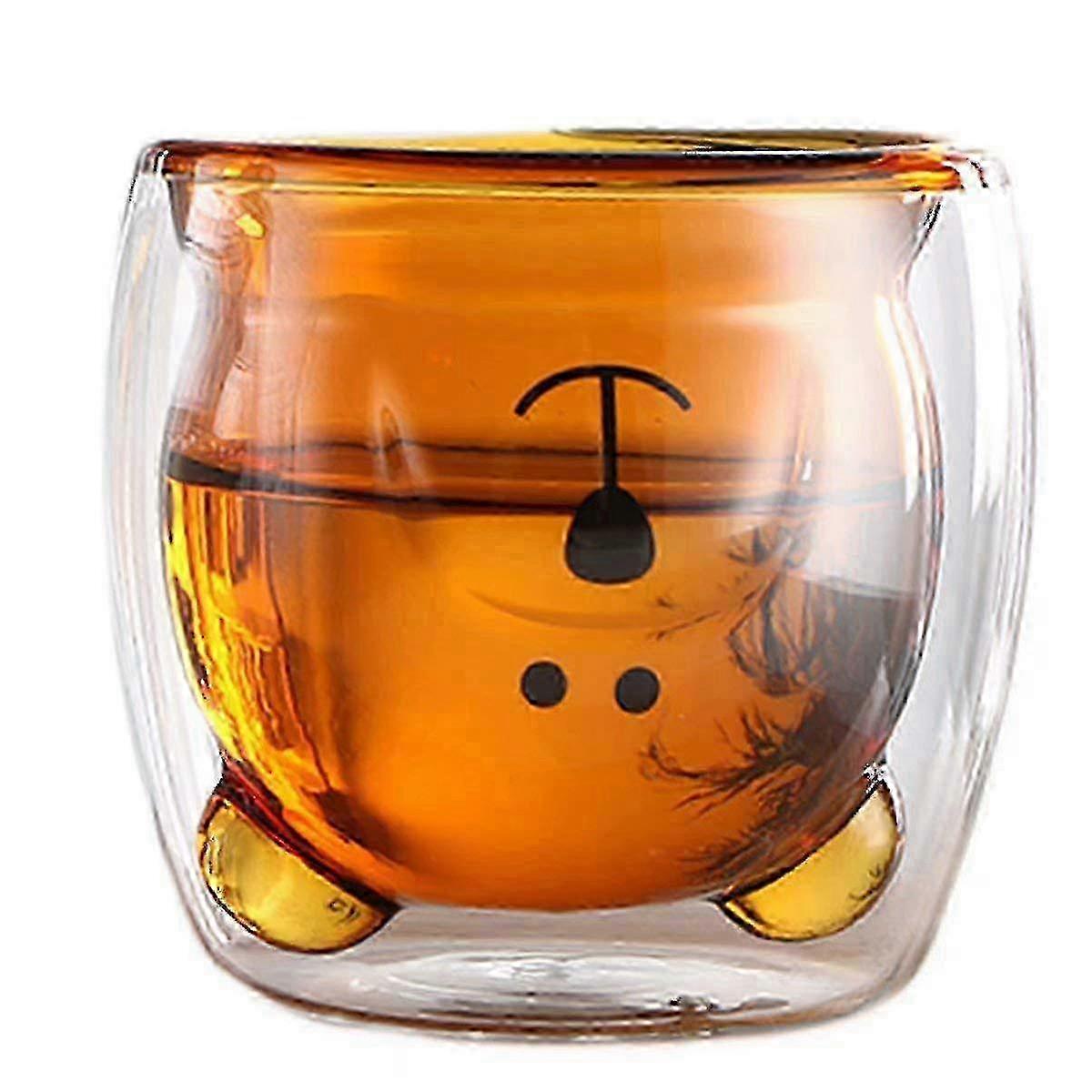 Double Wall Bear Glass Cup 250ml