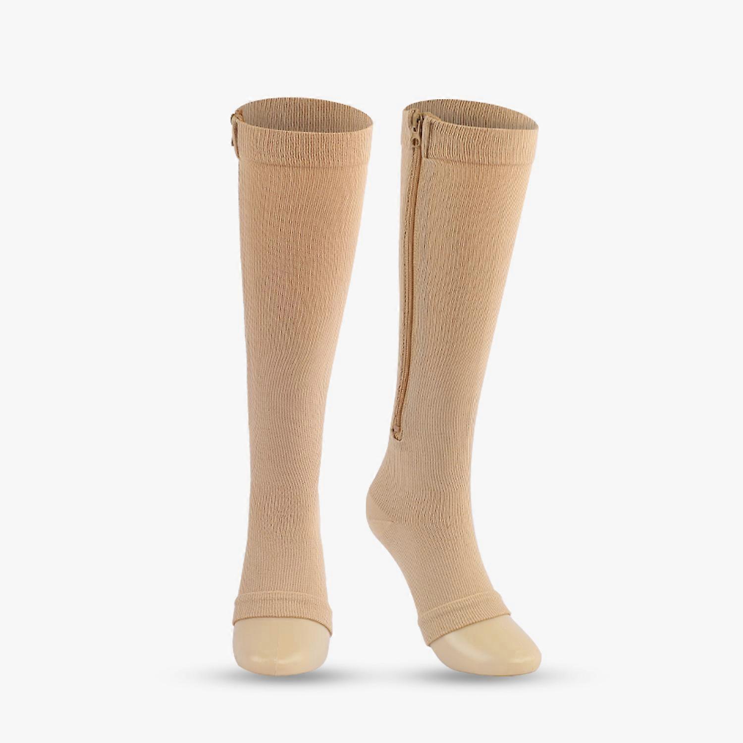 Copper-Infused Graduated Compression Open-Toe Knee-High Socks