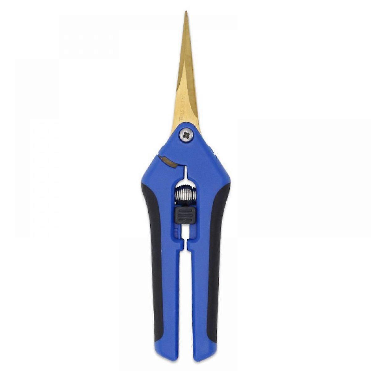 Spring-Loaded Titanium-Coated Curved Gardening Scissors
