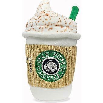 Brinquedo de pelúcia para cães, em formato de xícara de café que emite som, tamanho 6,5 polegadas, cor "latte", adequado para cães de pequeno, médio e grande porte.