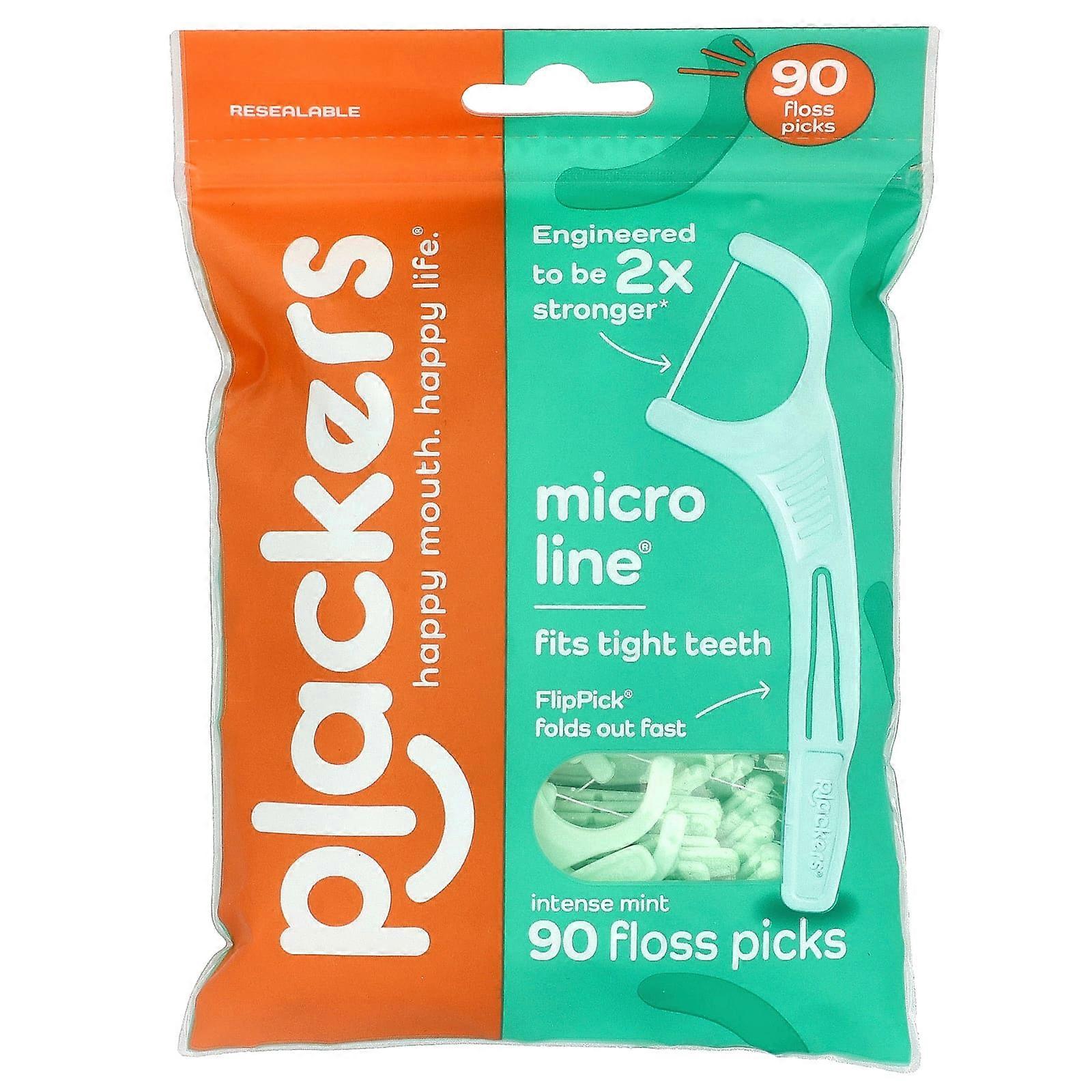 Plackers, Micro Mint, Dental Flossers, Mint, 90 Count