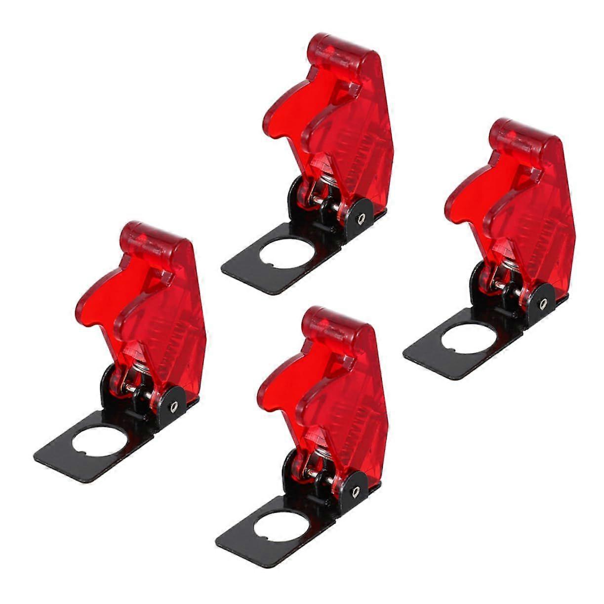 4Pcs Red Toggle Switch Covers, Plastic and Iron Safety Guards