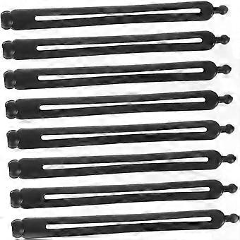 Braiding Tool 8pcs Plastic Resin Black Adjustable Styling