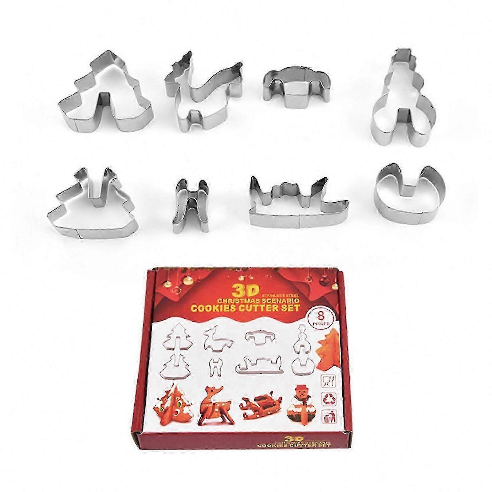 8-Pc Reusable Cookie Stencil Set Steel