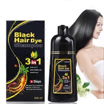 3 in 1 Herbal Hair Dye Shampoo Black Instant Gray Coverage Natural Color for Women and Men