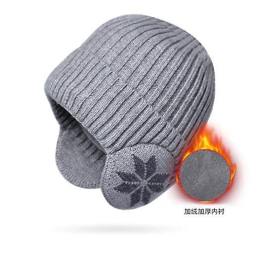 Winter Warm Knitted Hat Men's Thickened And Solid Color Hat Women's Fashion Casual Outdoor Cycling Ear Protection Hedging Cap