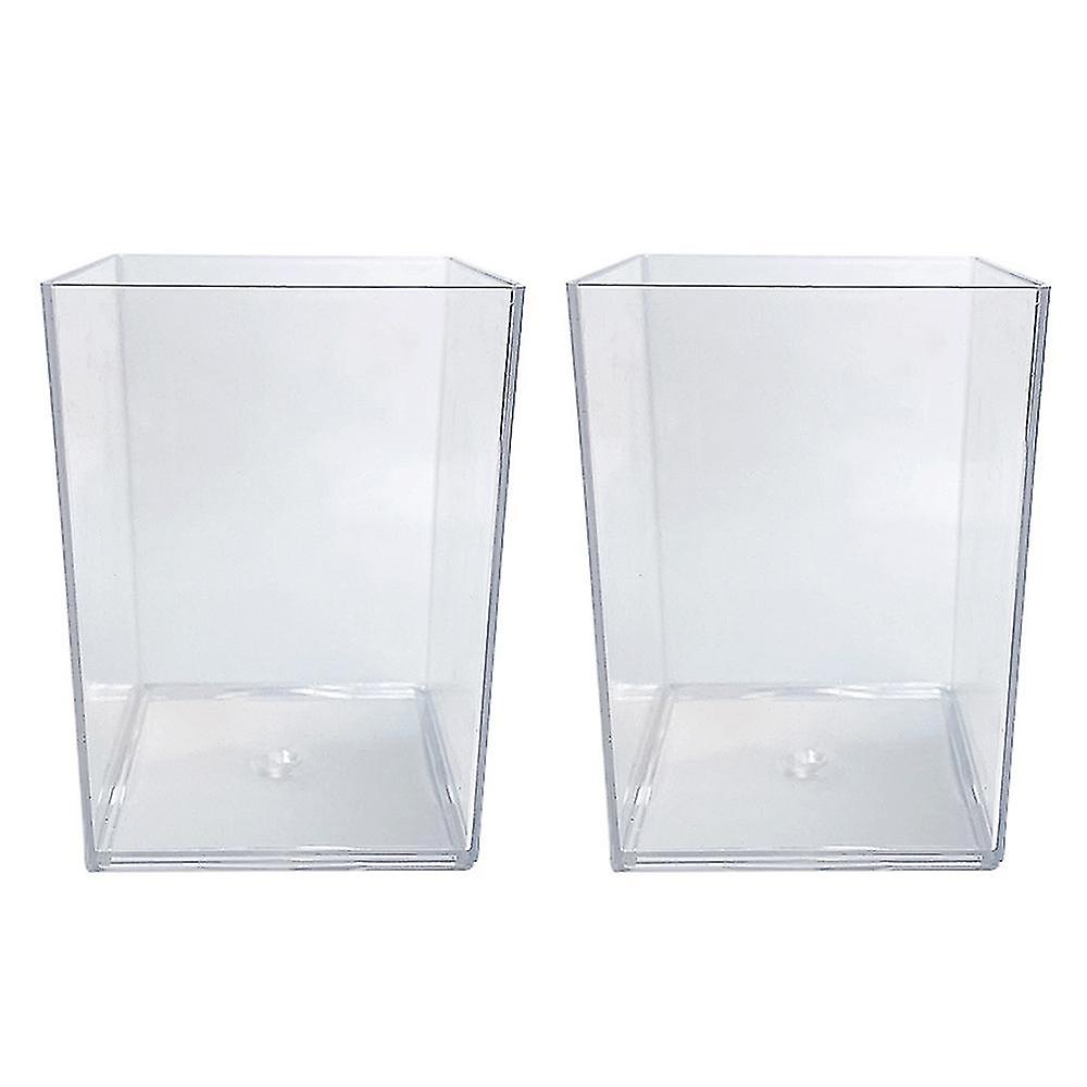 Makeup Brush Holder Lipstick Storage Box Transparent Square Desktop Storage Box