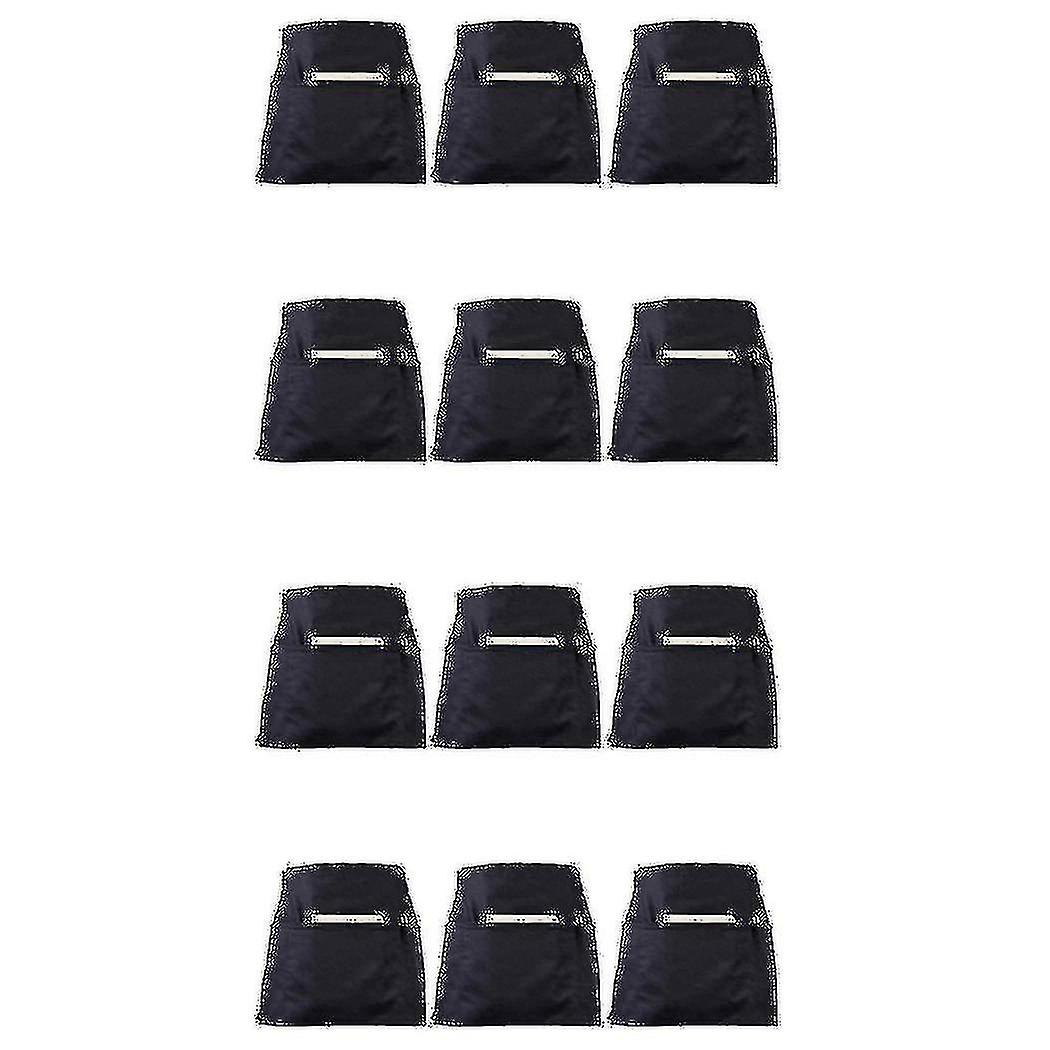 12 Pack Tabliers taille noire avec 3 poches - Demi-tabliers pour serveuse Serveur 24 x 12 pouces Serveur Apr