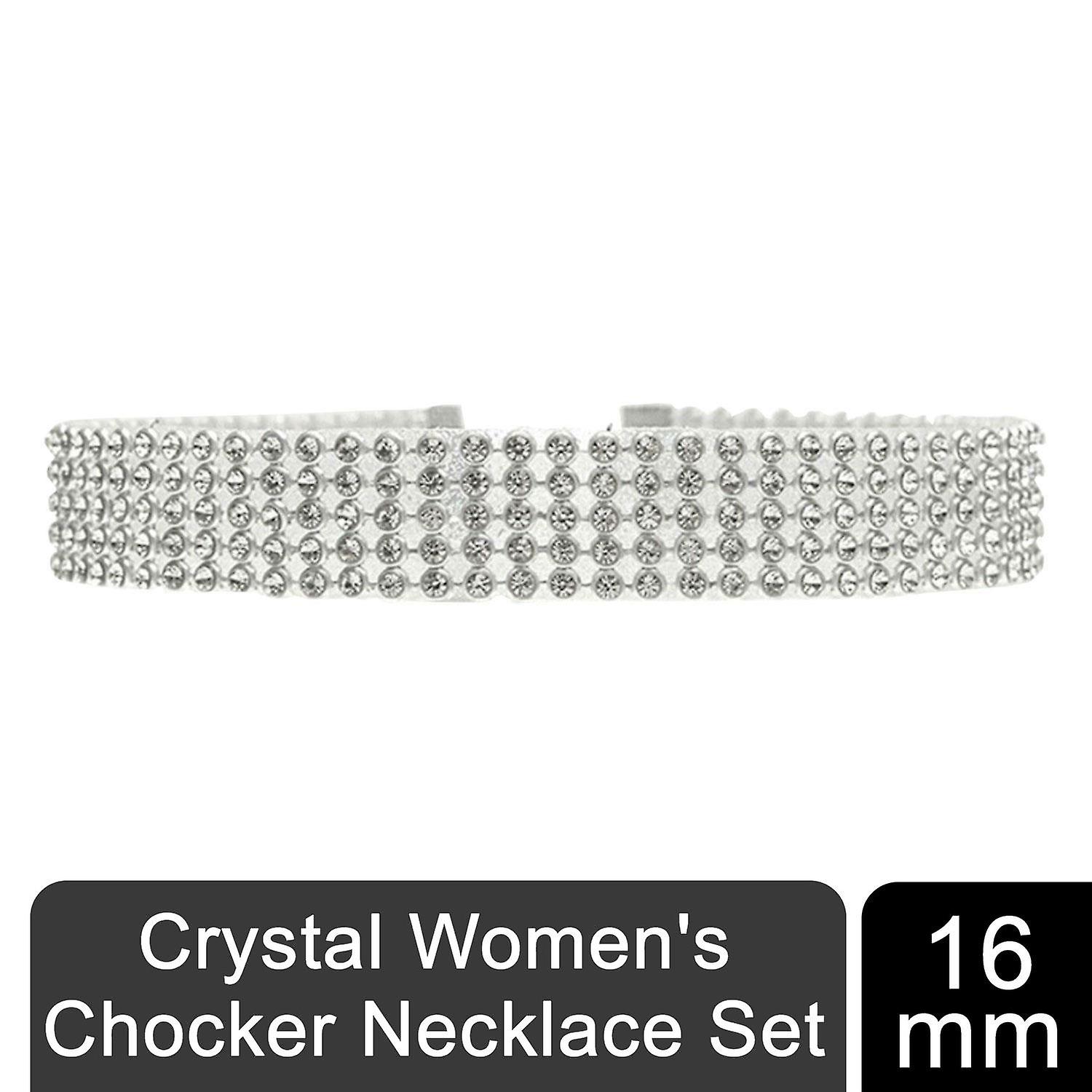 Flo Crystal Women's Chocker Necklace Set, 16mm