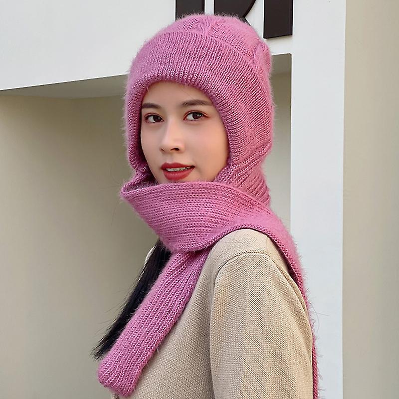 Scarf Womens Warm Winter Hats Scarf Pink Winter Hat Womens Fashion