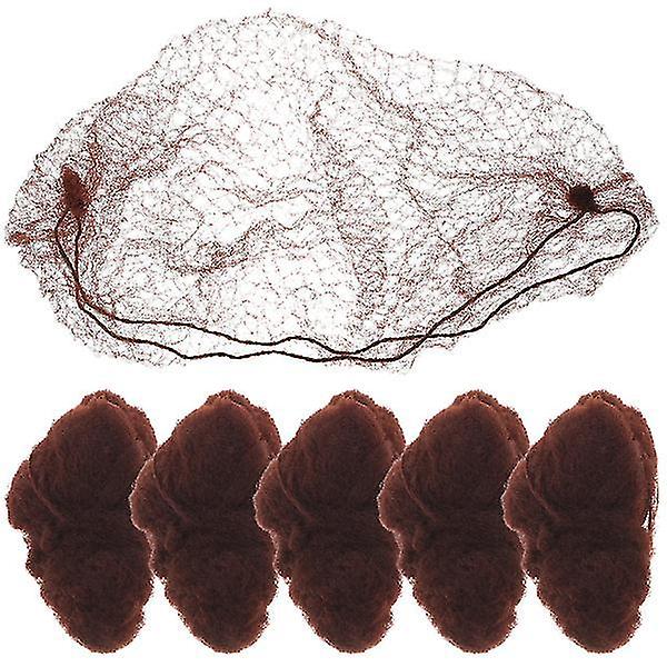 50pcs Hair Nets Invisible Elastic Mesh (coffee)