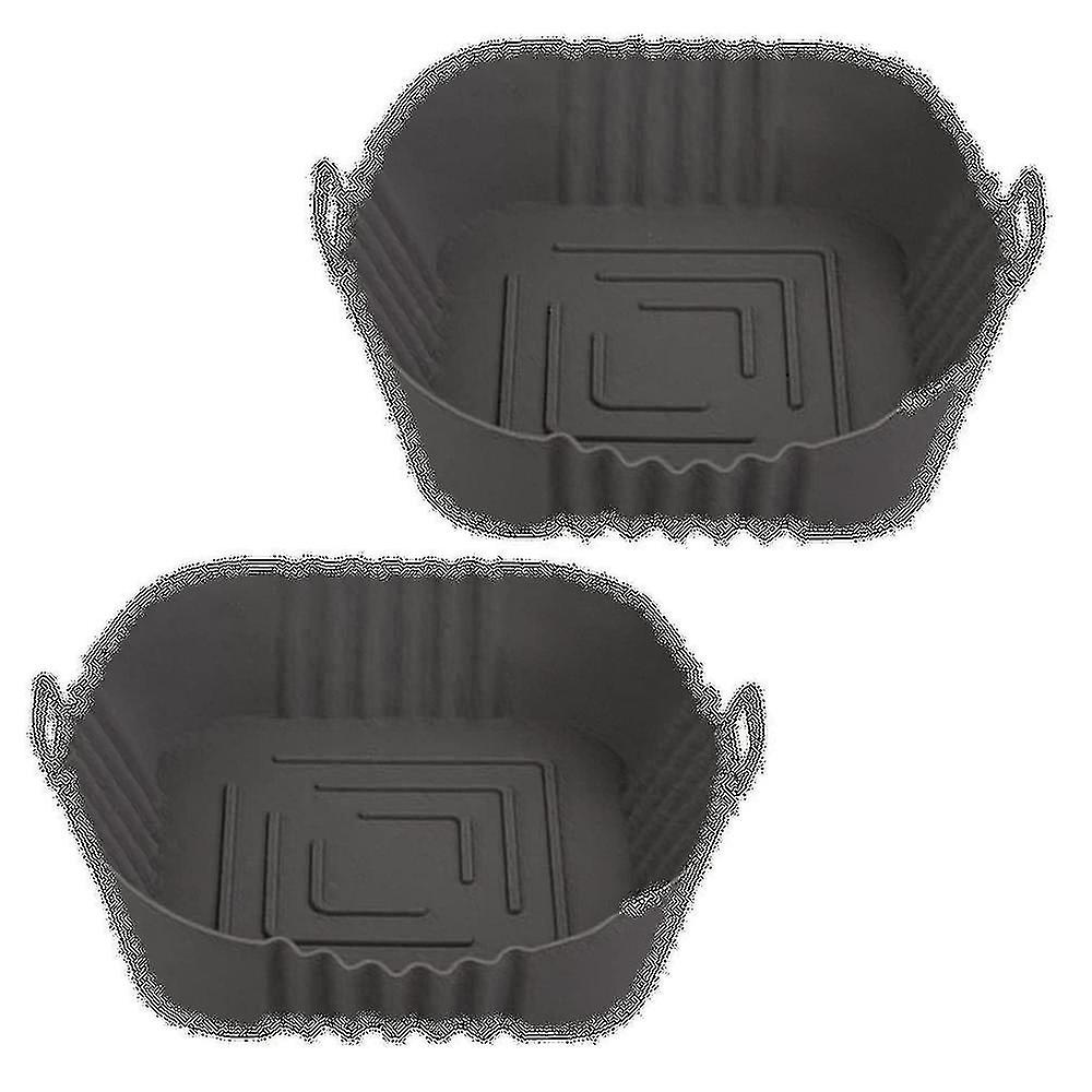 Silicone Pot, 8.5inch Reusable Liners Square Accessories, Silicone (2 X Gray)