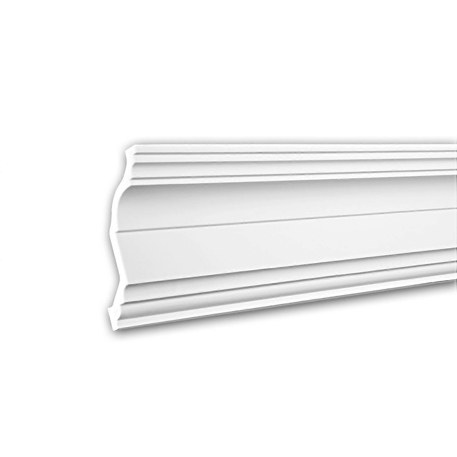 e-Delux GmbH 1 x Corniche 150254 Profhome blanc Mousse de polyuréthane rigide prétraité léger, solide, indéformable