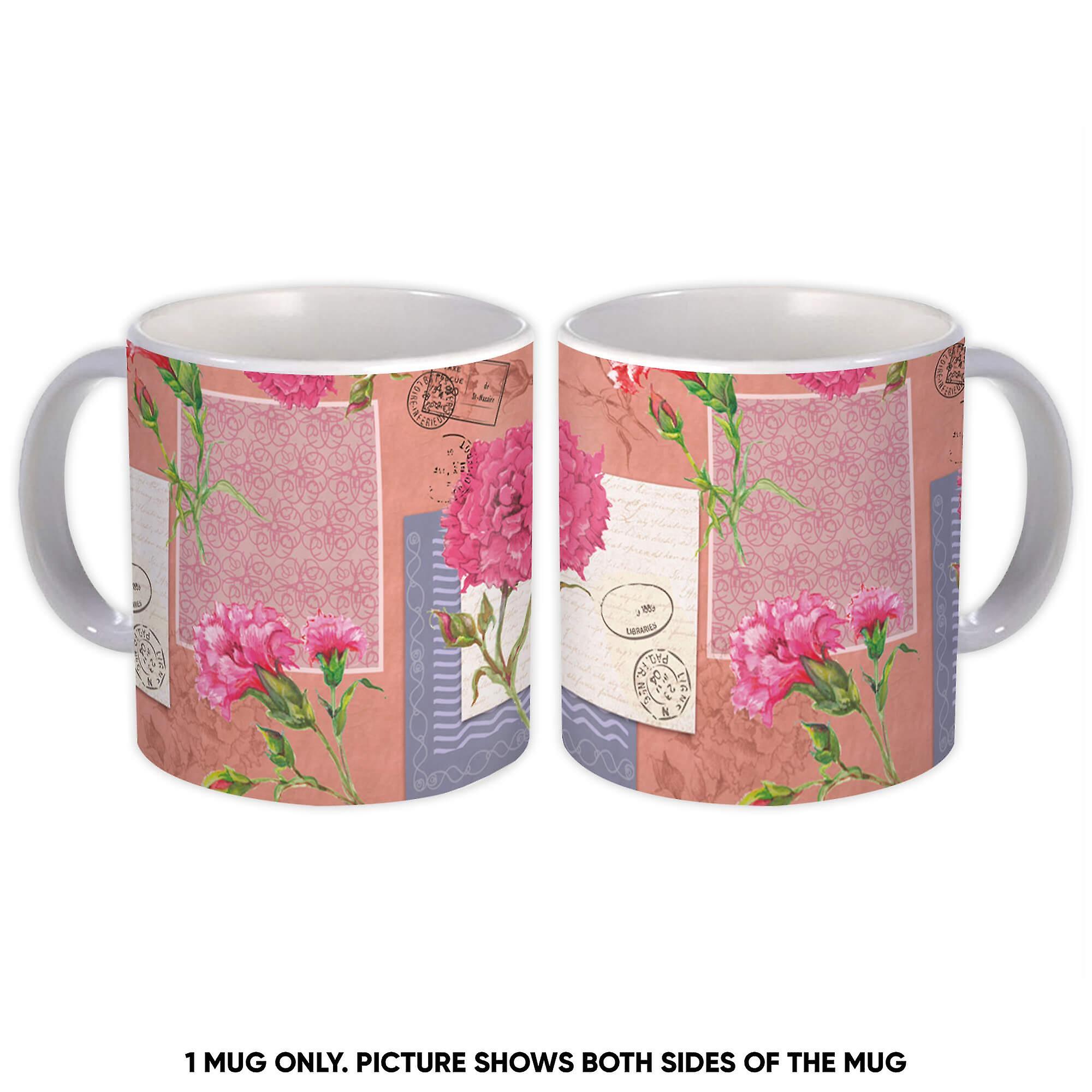 Gift Mug: Rose Carnation Flower Retro