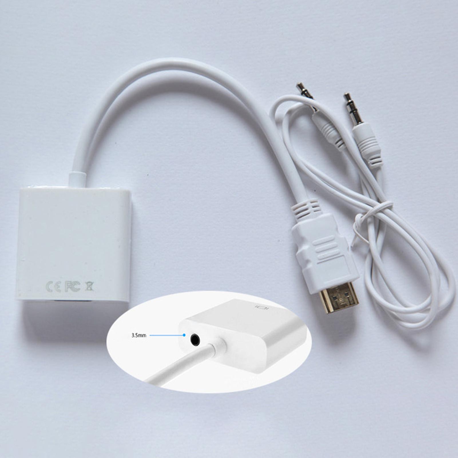 HDMI-compatible to VGA Adapter Cable Digital to Analog Signal Stable Transmission 25cm 1080P