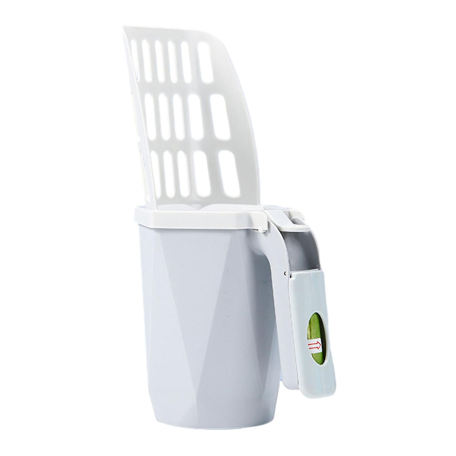 Large Capacity Cat Litter Scoop with Built-In Waste Bin Comfortable Grip Handle Easy to Clean Cat