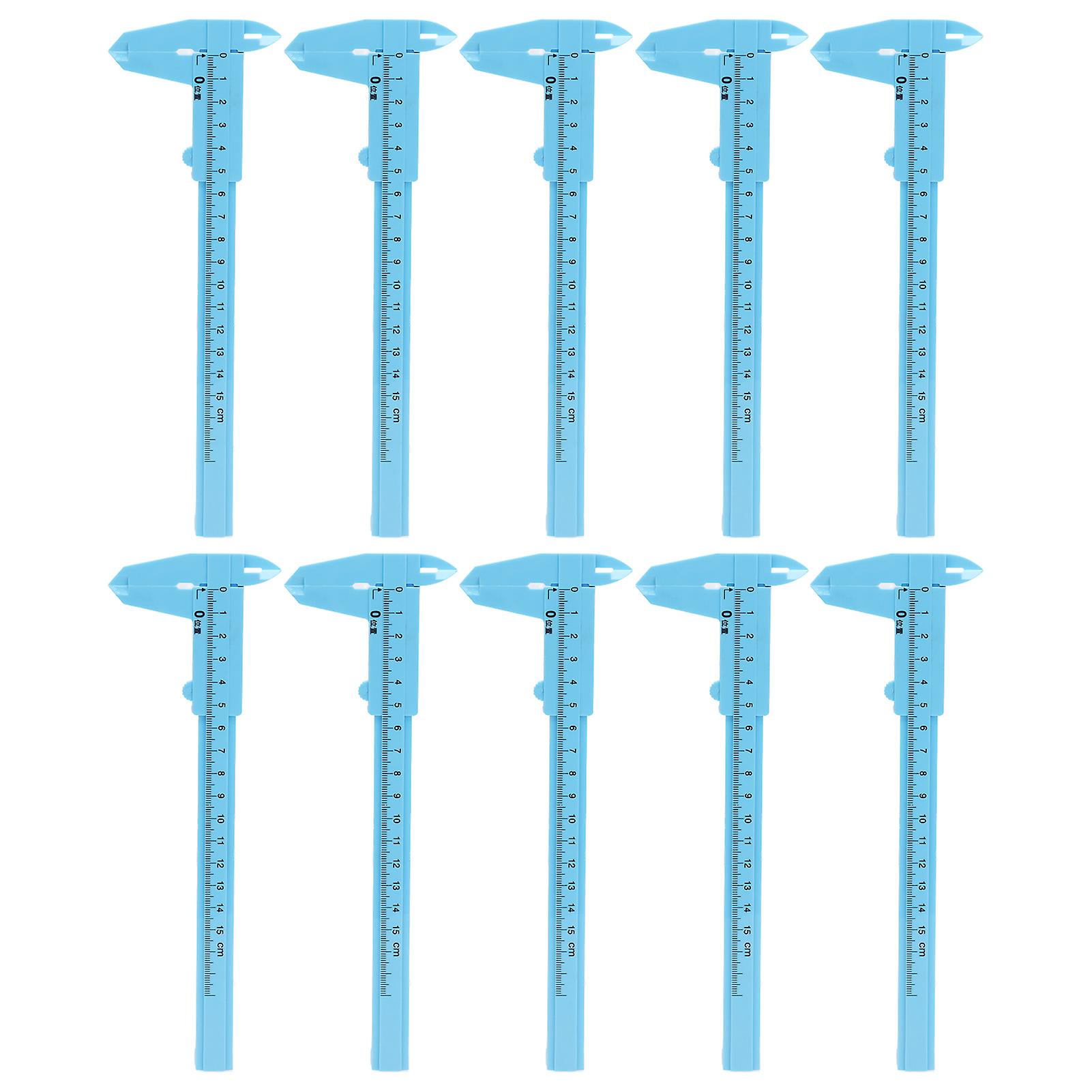 10Pcs Plastic Vernier Caliper Metric Scale Student Mini Tool Ruler Measurement Supplies 0‑150mm