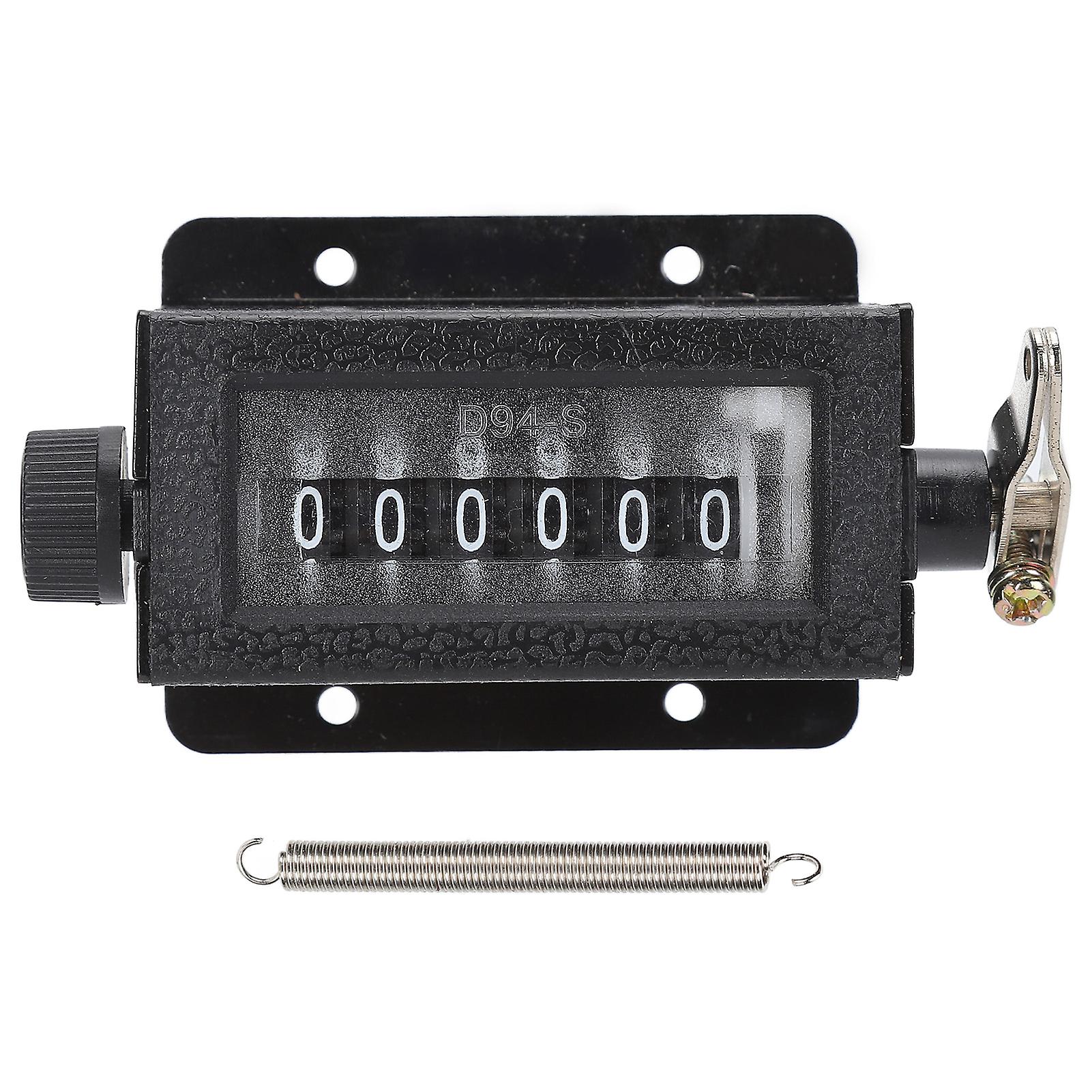 Ouitble Manual Tally Counter Mechanical Counter 6 Digit Hand Pull Stroke Tally Counter with Spring for Punch Press, Manual Use, D94S