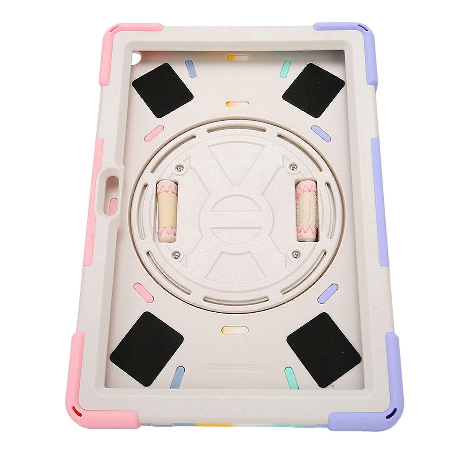 Tablet Shockproof Case Multiple Protection Tablet Cover with Shoulder Straps for Fire HD 10 for HD 10 PLUS 2021 Colorful Pink