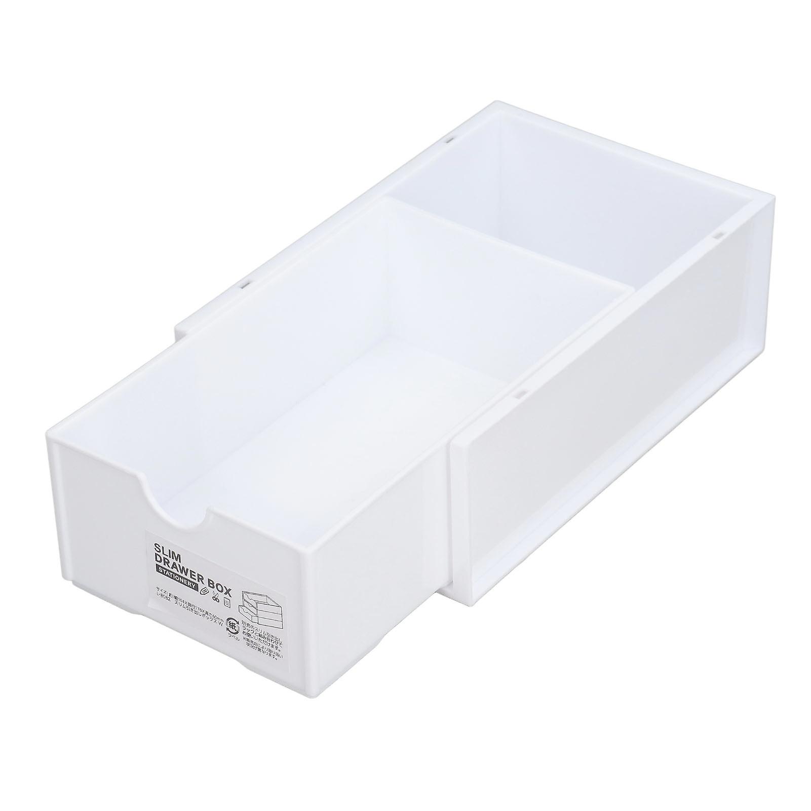 Storage Box Stackable PP Material Large Capacity Classified Storage Strong Durable Drawer BoxWhite 