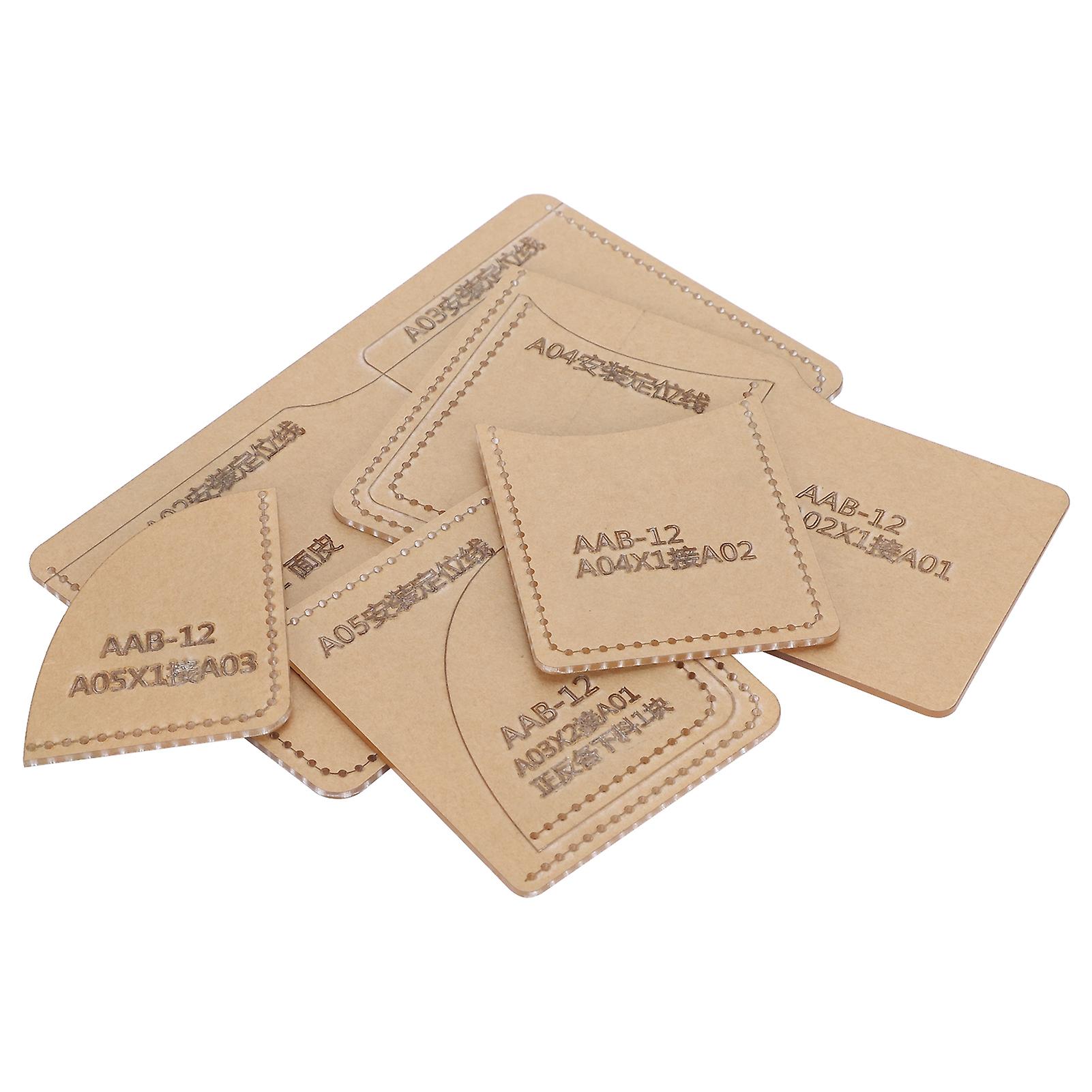 5Pcs Acrylic Template Set for DIY Short Wallet Leather Craft Tools