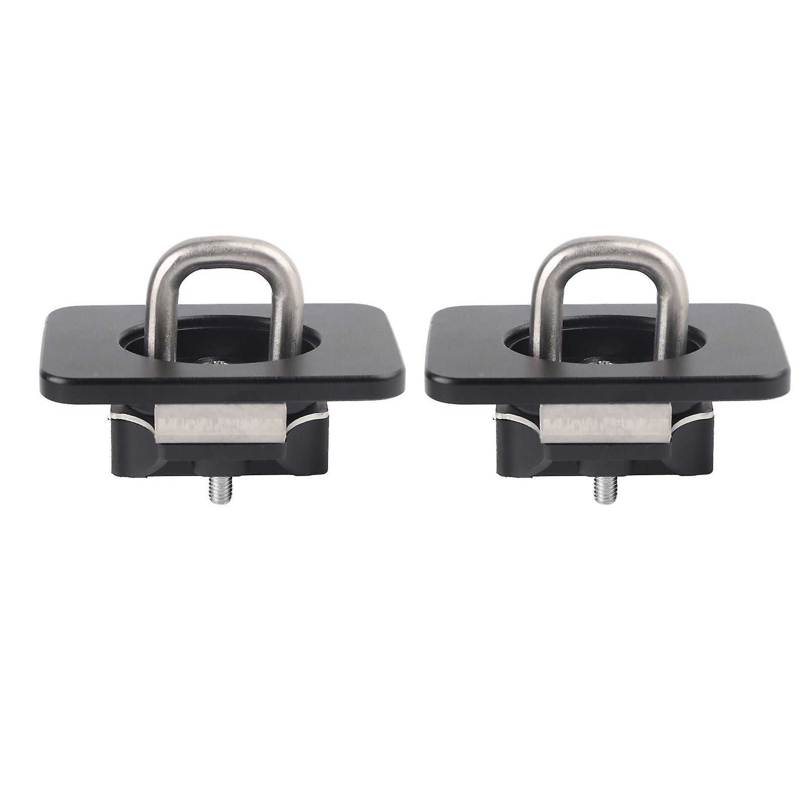2pcs Stainless Steel Bull Ring Truck Bed Side Tie Down Anchors Replacement for F150 Series 1998‑2014Black