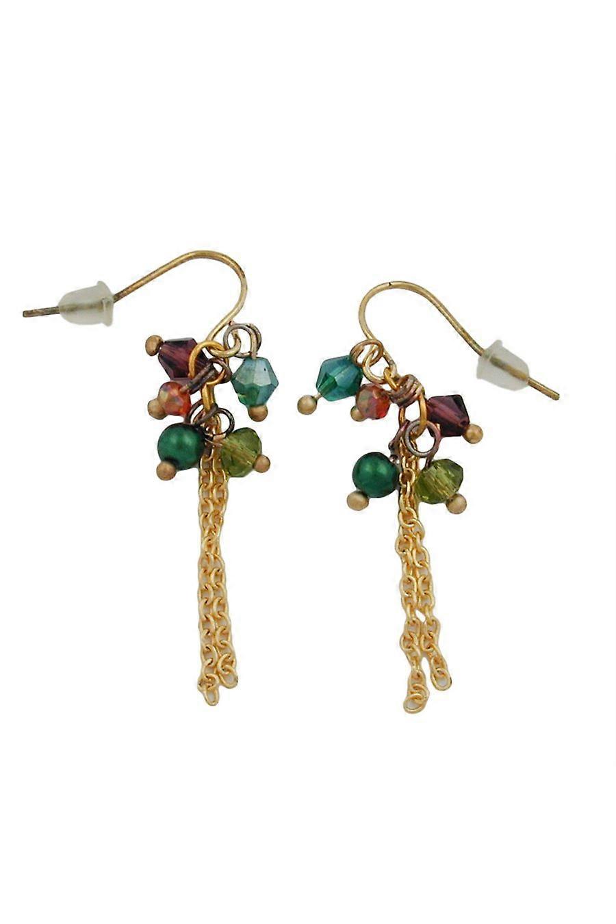 Hook Earrings Beads Multi Colour - Gl03233