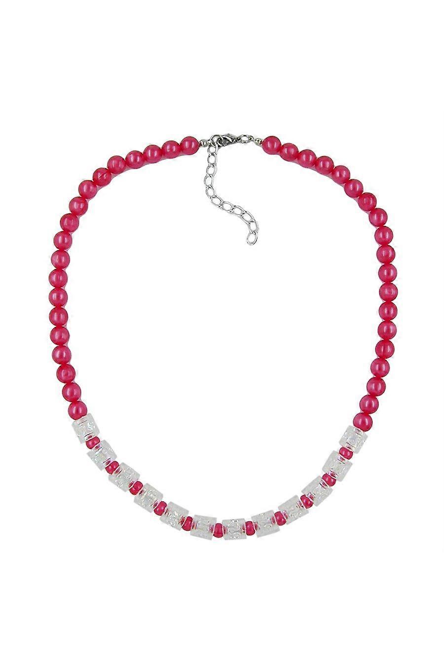 Necklace Beads Red-transparent 45cm - Gl01440