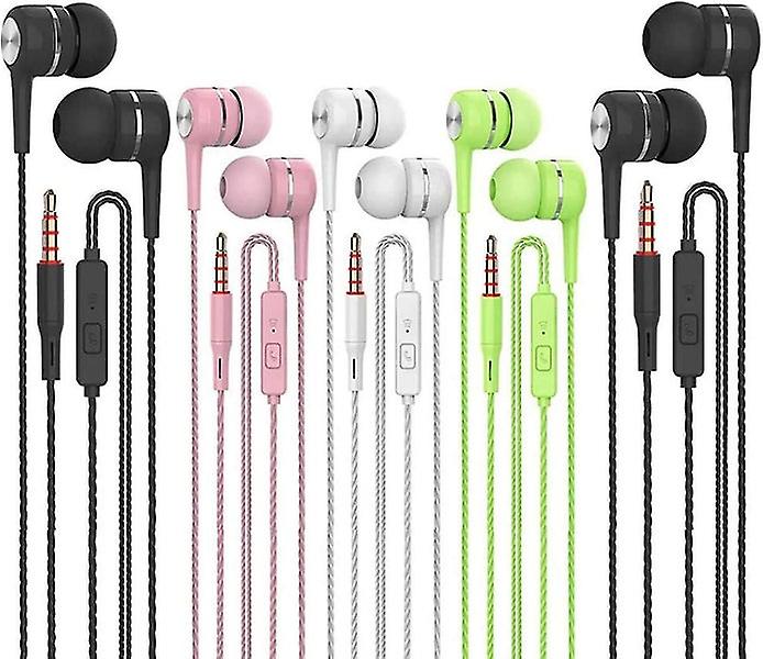 Earbuds Headphones with Microphone 5-Pack, Compatible with iPhone