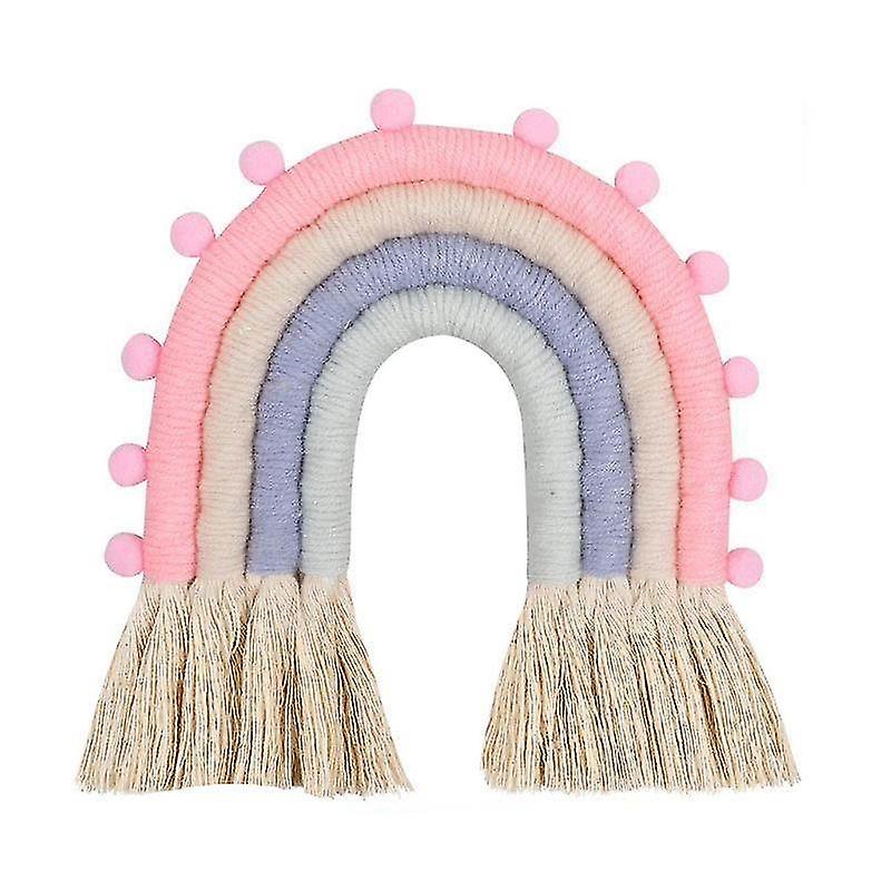 4B016 Boho H made Macrame Rainbow wall Hanging Decor