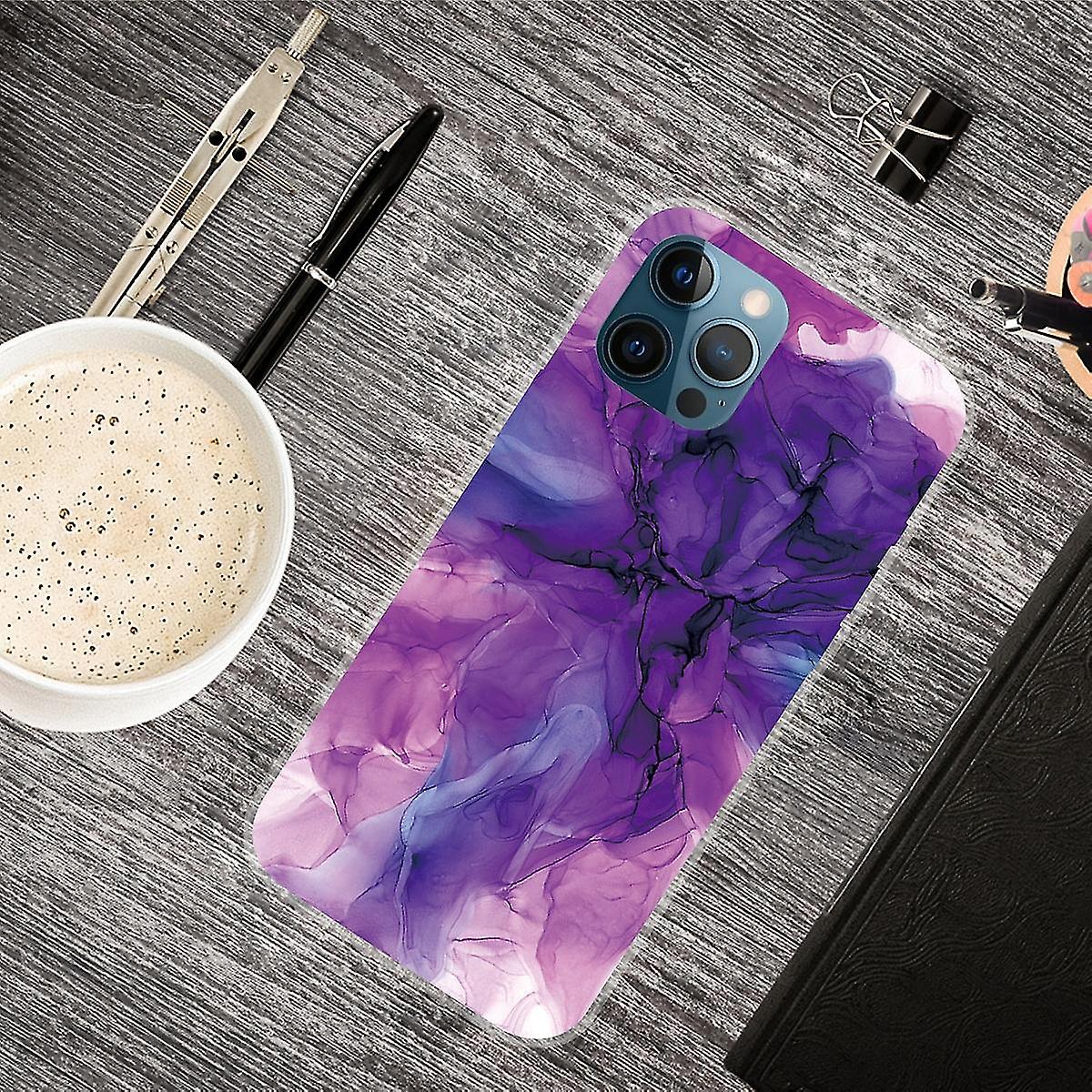 Abstract Marble Pattern Tpu Case For Iphone 13 Pro Max Abstract Purple