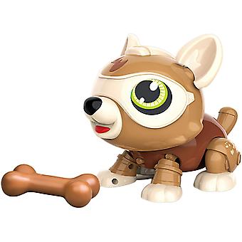 Veeki Robot Dog Toy, Children's Smart , Electronic pet Puppy with Bone, Eating, Yawning, Music Multiple Function Modes, Voice Sensor, Touch Sensor,  (