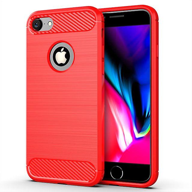 Durable Soft Protective Shell Case for Apple iPhone 8 - Red