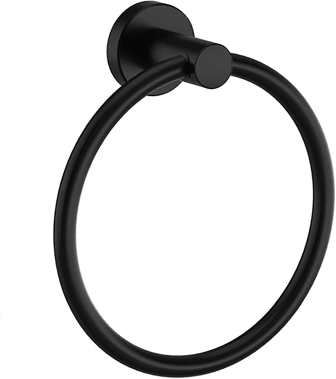 Black Towel Ring Towel Rack Bathroom Towel Rack Wall Mounted Bathroom Hardware Simple Round Towel Ra