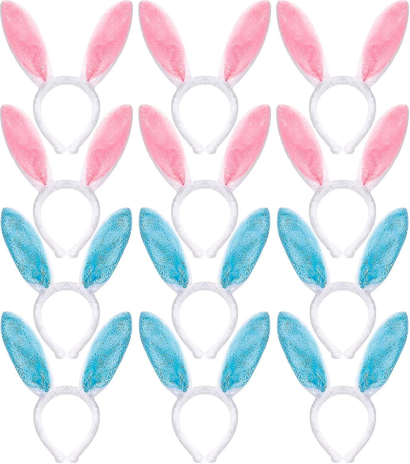 Plush Bunny Ear Headbands 12 Pieces Easter Bunny Ear Headbands