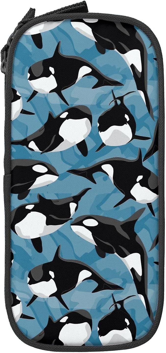 الحوت القاتل Orca قلم رصاص حالة سعة كبيرة دائم قلم رصاص الحقيبة تخزين القلم حقيبة مع سستة الحقيبة مربع حالة ثابتة12769