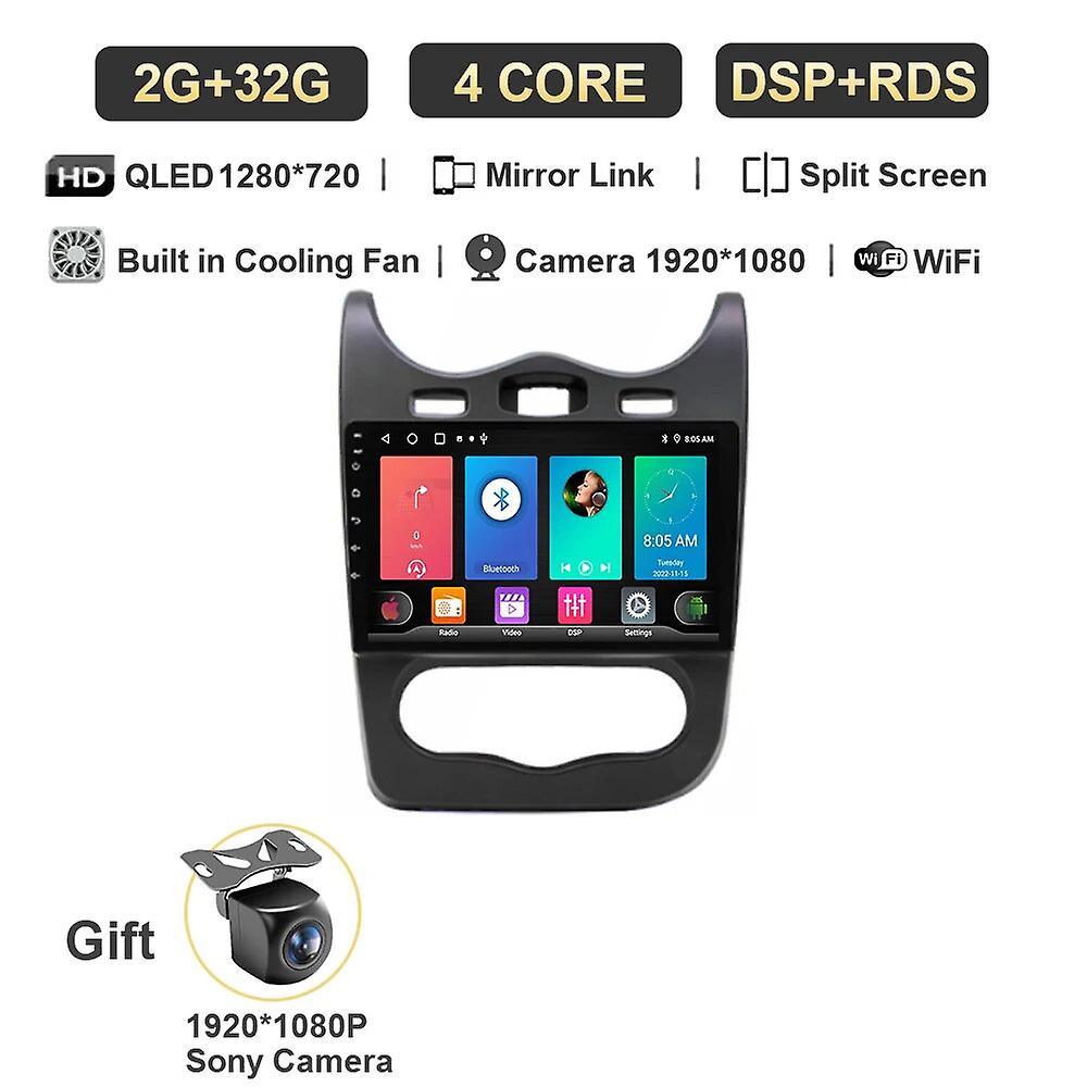 Car Radio Android 13 For Renault Logan 1 Sandero 2009-2015 Dacia Duster Multimedia Navigation Qled Video Player Carplay No Dvd