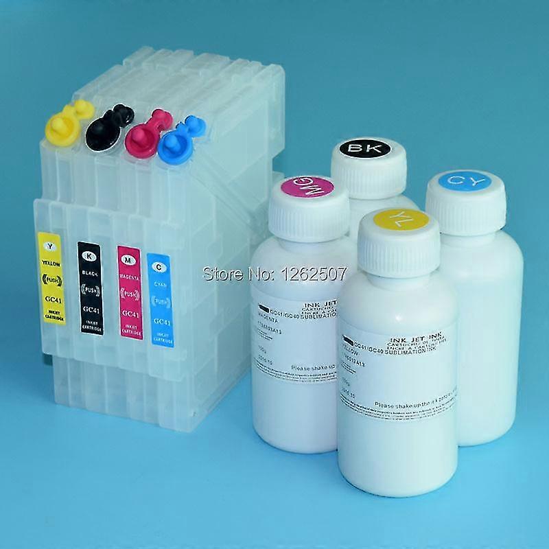 hg 100ML 4Colors GC41 Dye Sublimation Ink And Refillable Cartridge For Ricoh Aficio SG3110 3110 SG3100 SG2100 2010 SG7100 Printers