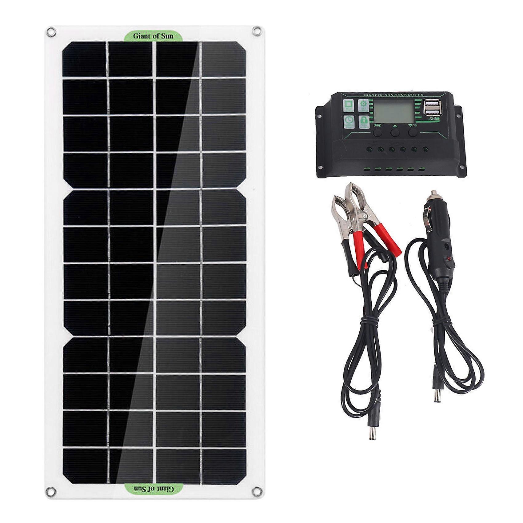 30W Solar Panel Car Van Boat Caravan Camper Trickle Portable 12V Battery Charger with 100A Controll