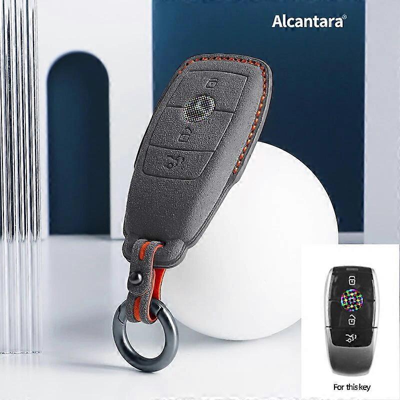 Car Remote Key Case Cover Alcantara For Mercedes Benz A B C E M S G CLA GLB CLS GLC GLE SL R Class AMG W204 W205 W212 W213 W176