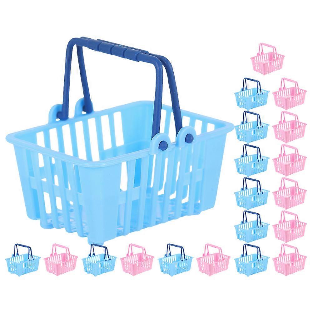 20pcs Mini Shopping Baskets Mini Supermarket Handle Baskets Tiny Retail Shopping Baskets
