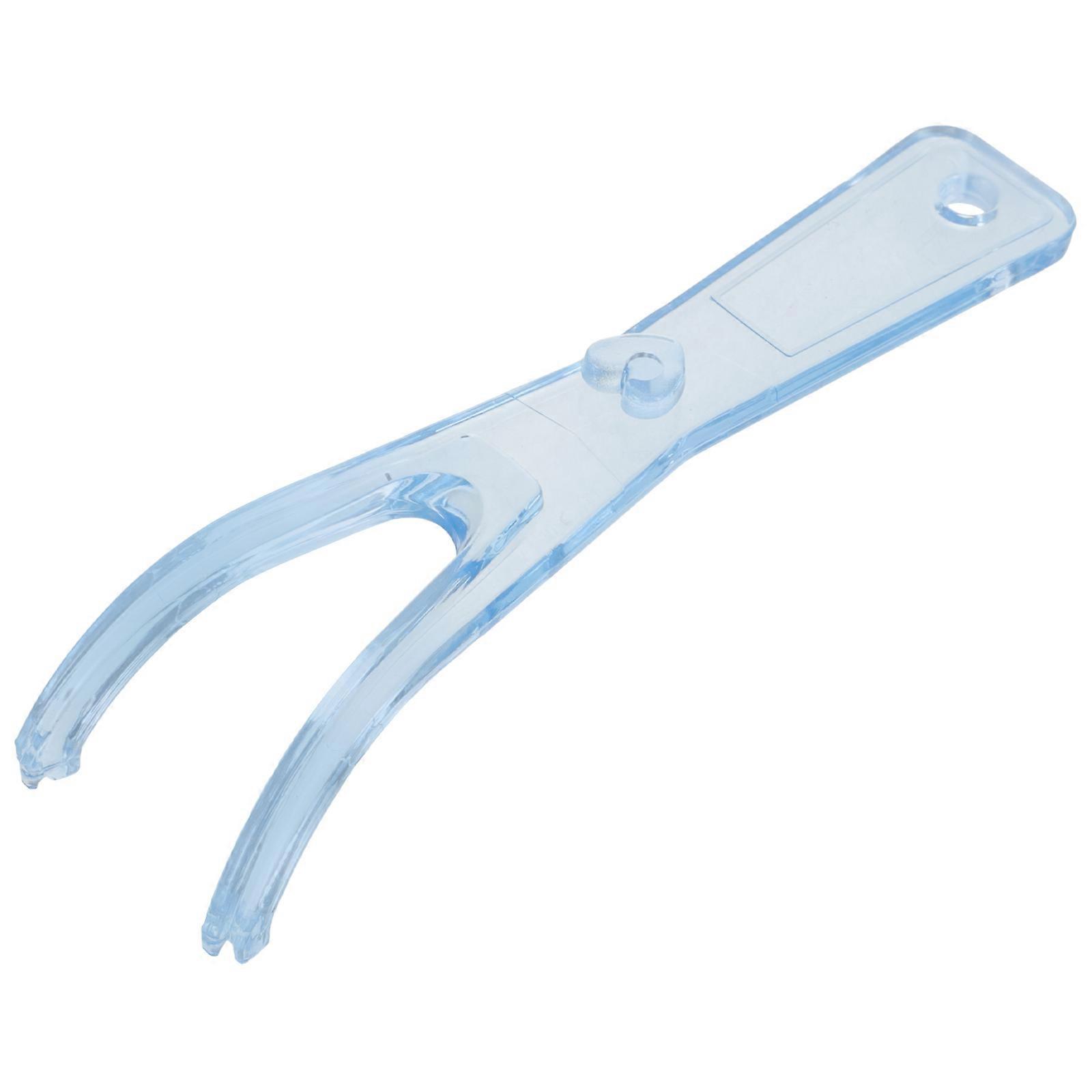 1pc Replaceable Dental Floss Holder Dental Flosser Built-in Spool Flat Wire Dental Floss Replacement Rack (Blue)