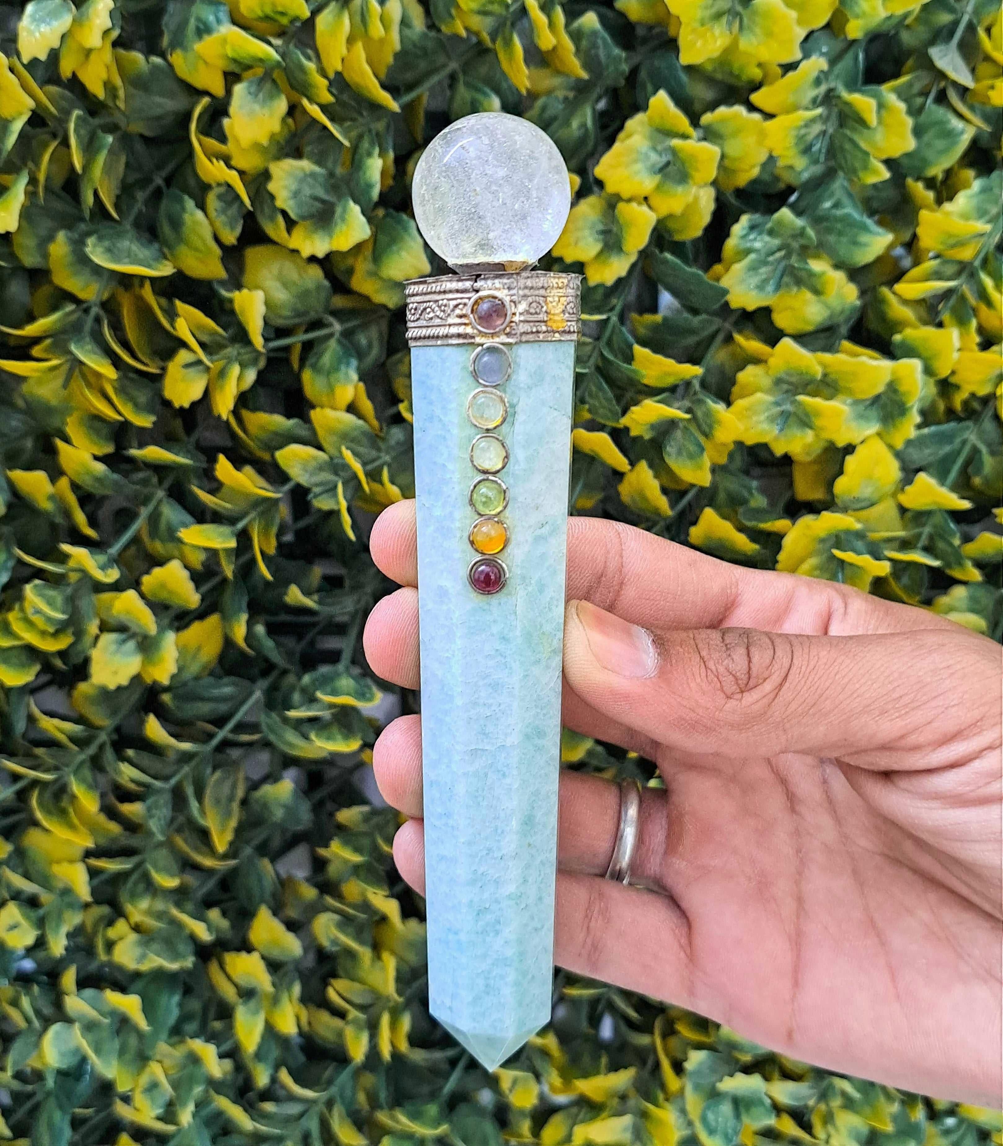 Amazonite Seven Chakra Massage Wand