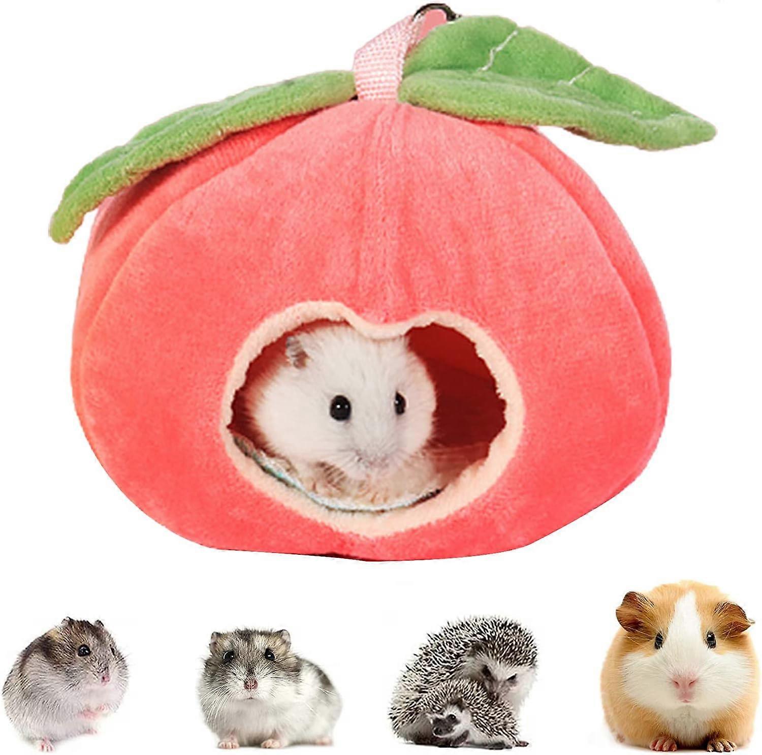 Hamster Small Winter House with Removable Pillow Soft Rat Nest Pet Bed for Guinea Pig Hedgehog Squir