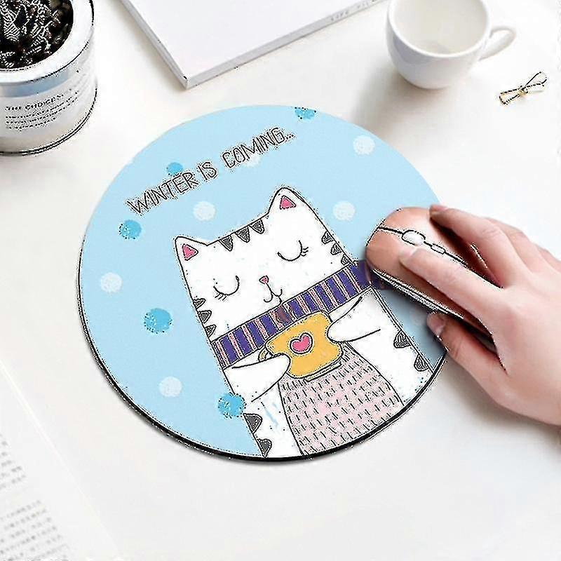 Fg-coffee Cat Pattern Circular Mouse Pad, Diameter: 22cm