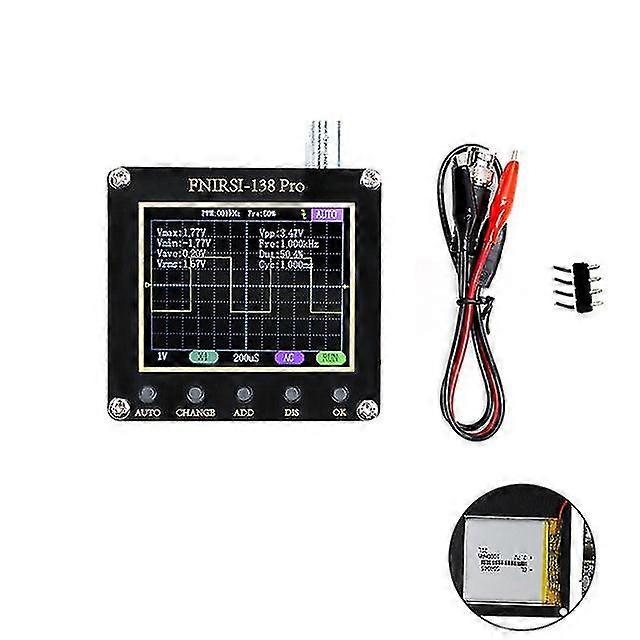 Fnirsi-138 pro digital handheld oscilloscope 2.5msa/s 200khz analog bandwidth 0-80khz 3.3v 60*65*18mm black