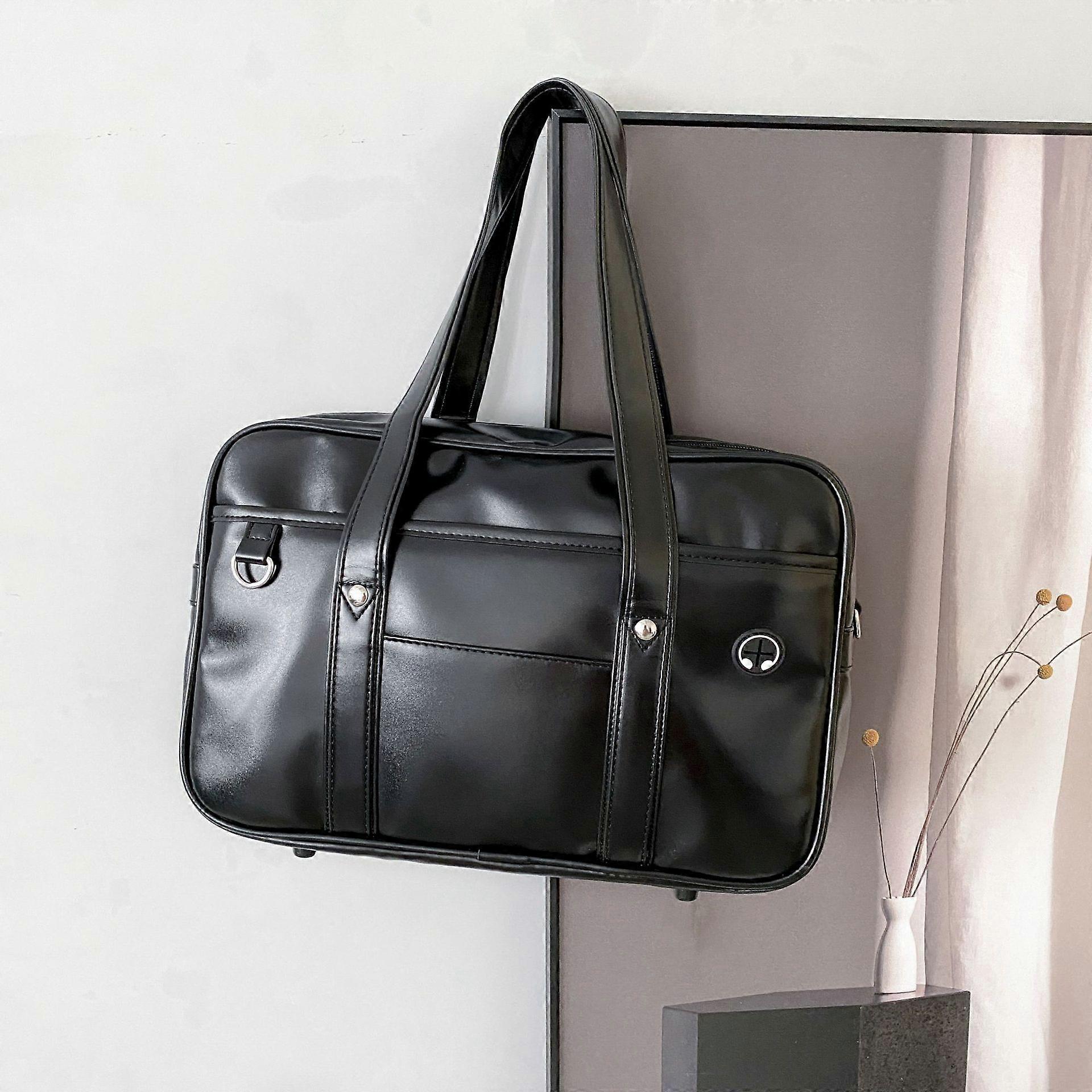 Sleek Japanese Uniform Bag: Single Shoulder PU Briefcase for School & Work